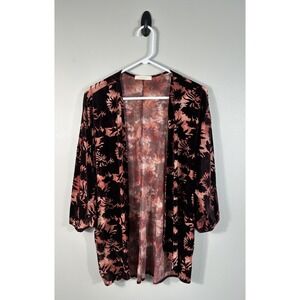 Entro Dark‎ Romantic Velvet Burnout Sheer Kimono Womens Medium Whimsigoth Artsy